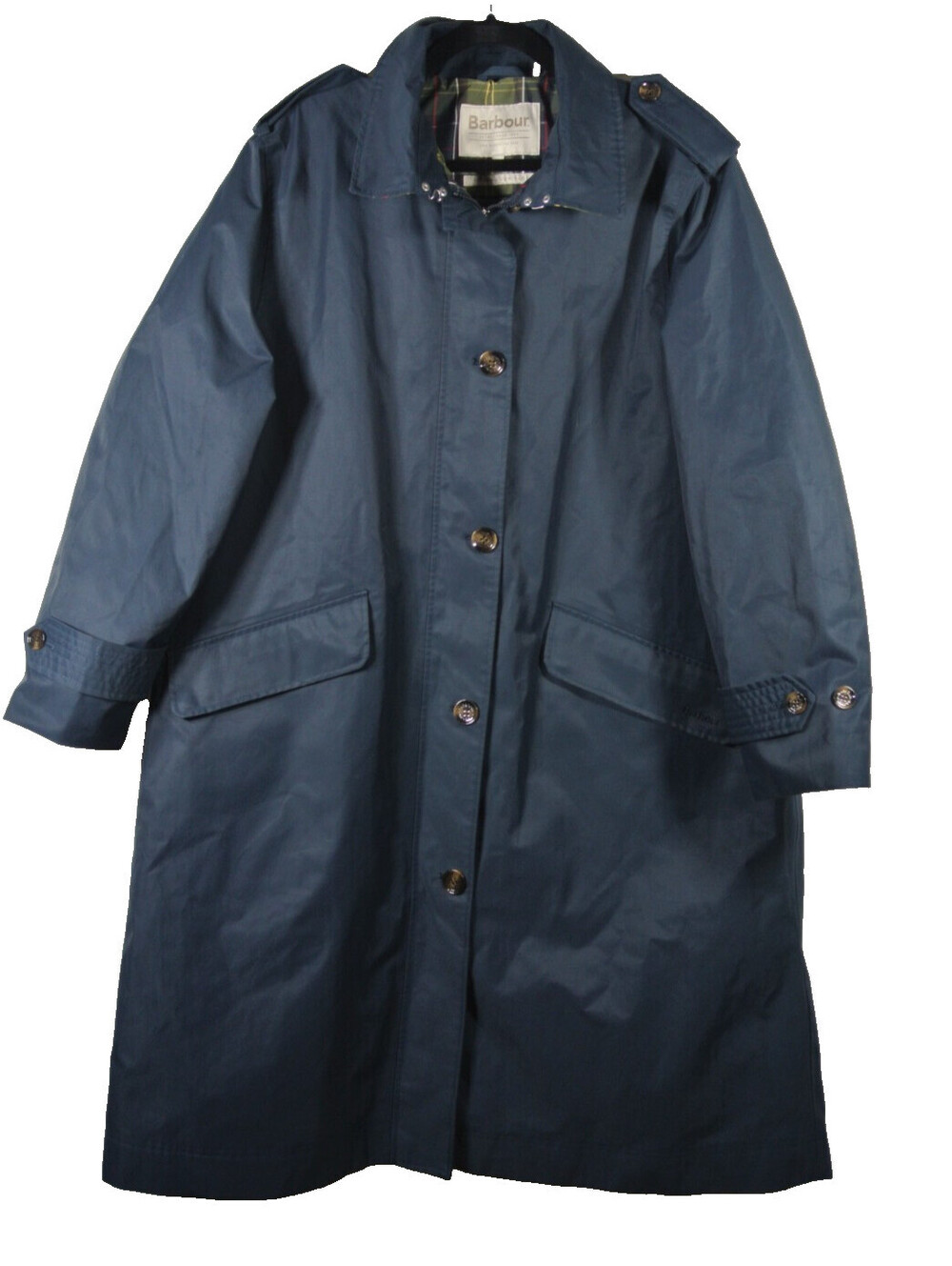 NEW/missing belt, BARBOUR Camilla Waterproof Trench Coat in Navy Size 1X #C4873